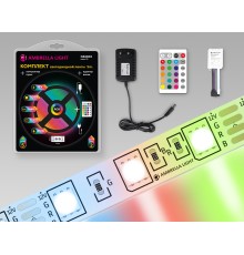 Комплект светодиодной ленты 12В 5050 60Led 14.4Вт/м Цветная RGB IP20 5000*10*1.87 GS2402 AMBRELLA LIGHT