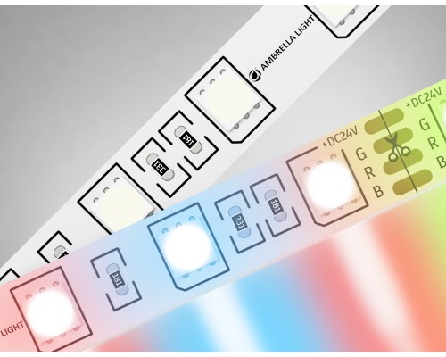 Светодиодная лента 24В 5050 60Led 14.4Вт/м Цветная RGB IP20 5000*10*1.87 GS4302 AMBRELLA LIGHT AMBRELLA LIGHT