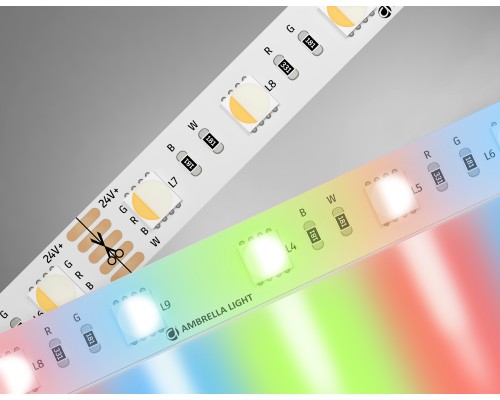 Светодиодная лента 24В 5050 60Led 10Вт/м Цветная RGB+W 4500K IP20 5000*10*1.87 GS4402 AMBRELLA LIGHT AMBRELLA LIGHT