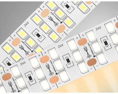 Светодиодная лента трехрядная 24В 2835 324Led 26Вт/м 3000K IP20 5000*18*1.2 GS3901 AMBRELLA LIGHT AMBRELLA LIGHT