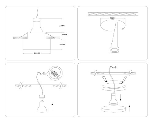 Встраиваемый точечный светильник MR16 1*GU5.3 D80*43 TN3305 AMBRELLA LIGHT AMBRELLA LIGHT