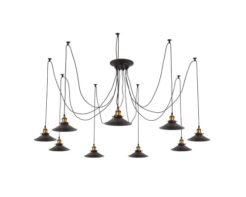 Люстра лофт Citilux CL451091 Эдисон 6 Венге + Бронза