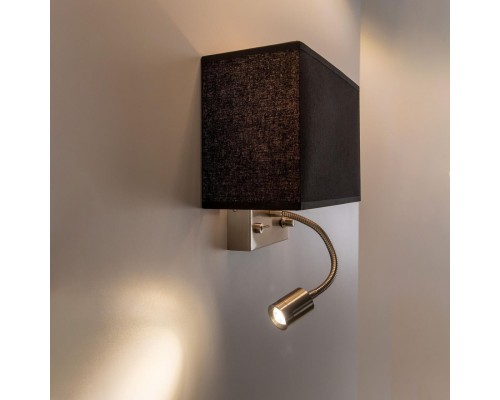 Бра с выключателем и лампой для чтения 3Вт 3000K Citilux CL704301 Декарт Хром Матовый