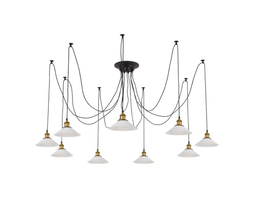 Люстра лофт Citilux CL451091 Эдисон 6 Венге + Бронза