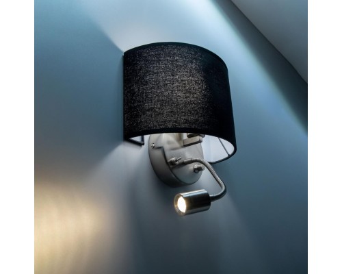 Бра с выключателем и лампой для чтения 3Вт 3000K Citilux CL704305 Декарт Хром Мат. + Черный