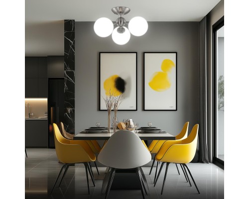 CL102134 Томми Хром Мат.+ Белый Св-к Люстра