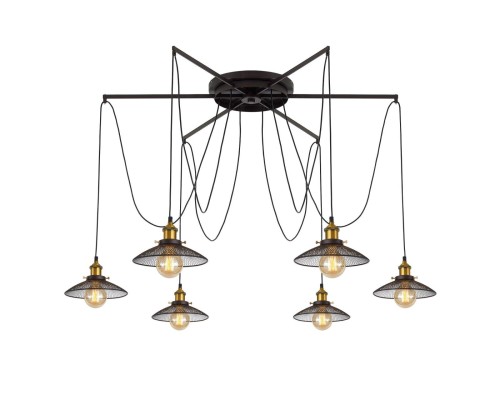 Люстра лофт Citilux CL451261 Эдисон Венге + Бронза