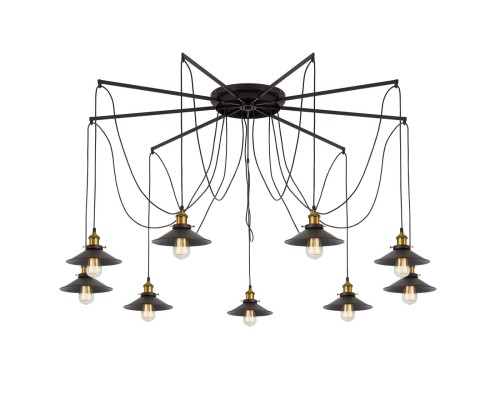 Люстра лофт Citilux CL451291 Эдисон 6 Венге + Бронза