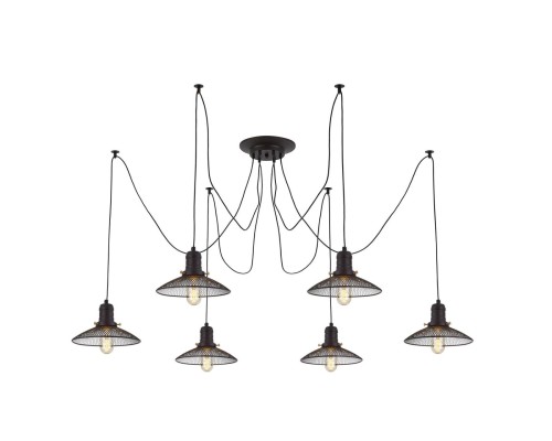 Люстра лофт Citilux CL451062 Эдисон Венге + Черный