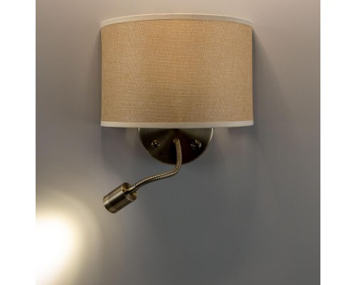 Бра с выключателем и лампой для чтения 3Вт 3000K Citilux CL704306 Декарт Старая Бронза + Песочный