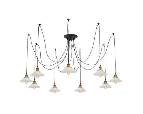 Люстра лофт Citilux CL451091 Эдисон 6 Венге + Бронза