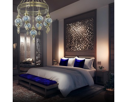 CL419186 Каир Мозаика Синяя Люстра