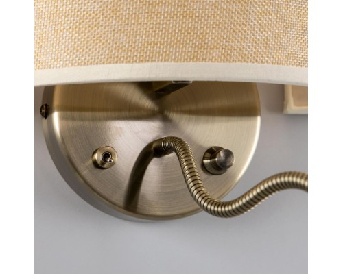 Бра с выключателем и лампой для чтения 3Вт 3000K Citilux CL704306 Декарт Старая Бронза + Песочный