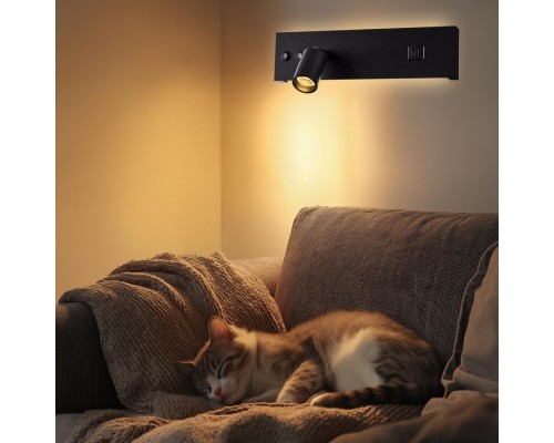 CL704461 Декарт Черный Св-к Настенный с USB