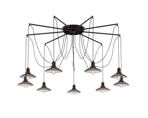 Люстра лофт Citilux CL451292 Эдисон 6 Венге + Черный