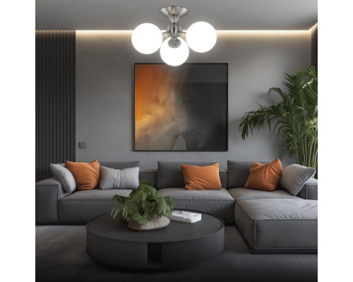 CL102134 Томми Хром Мат.+ Белый Св-к Люстра