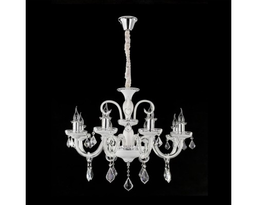 Подвесная люстра с хрусталем Citilux CL352180 Марена Белый+Хром