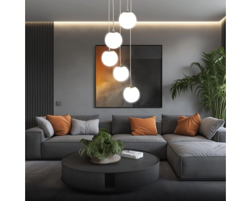 CL102054 Томми Хром Мат.+ Белый Св-к Подвес