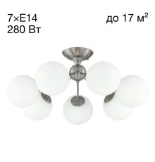 CL102174 Томми Хром Мат.+ Белый Св-к Люстра