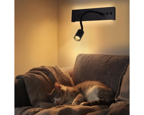 CL704471 Декарт Черный Св-к Настенный с USB