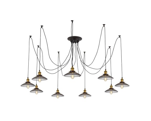 Люстра лофт Citilux CL451091 Эдисон 6 Венге + Бронза