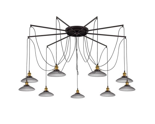 Люстра лофт Citilux CL451291 Эдисон 6 Венге + Бронза