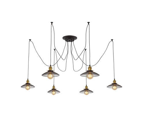 Люстра лофт Citilux CL451061 Эдисон Венге + Бронза