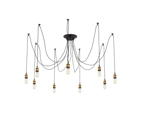 Люстра лофт Citilux CL451091 Эдисон 6 Венге + Бронза