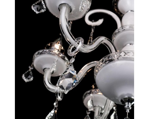 Подвесная люстра с хрусталем Citilux CL352180 Марена Белый+Хром