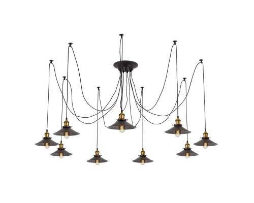 Люстра лофт Citilux CL451091 Эдисон 6 Венге + Бронза