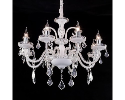 Подвесная люстра с хрусталем Citilux CL352180 Марена Белый+Хром