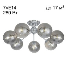 Люстра потолочная Citilux Томми CL102170 Хром+Дымчатый