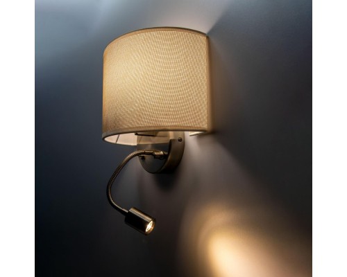 Бра с выключателем и лампой для чтения 3Вт 3000K Citilux CL704306 Декарт Старая Бронза + Песочный