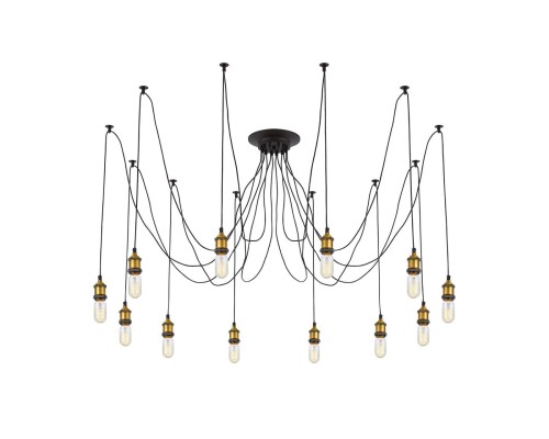 Люстра лофт Citilux CL451121 Эдисон Венге + Бронза