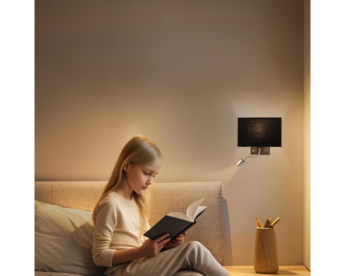 Бра с выключателем и лампой для чтения 3Вт 3000K Citilux CL704301 Декарт Хром Матовый