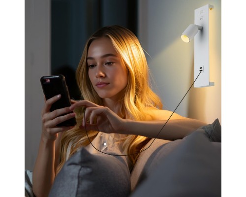 CL704460 Декарт Белый Св-к Настенный с USB