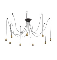 Люстра лофт Citilux CL451091 Эдисон 6 Венге + Бронза