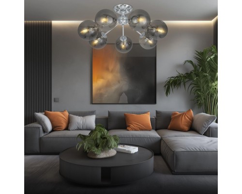 CL102170 Томми Хром+Дымч. Св-к Люстра