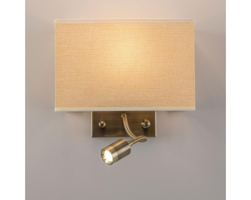 Бра с выключателем и лампой для чтения 3Вт 3000K Citilux CL704303 Декарт Бронза Старая