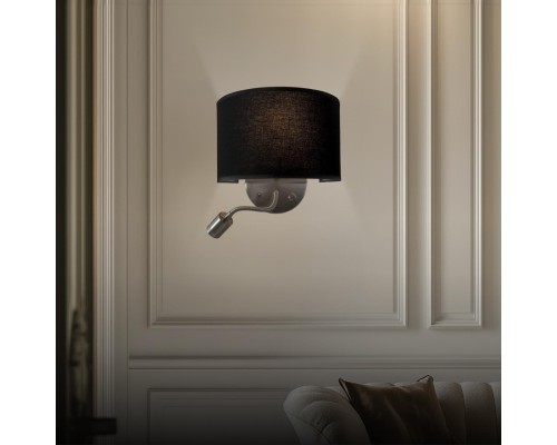 Бра с выключателем и лампой для чтения 3Вт 3000K Citilux CL704305 Декарт Хром Мат. + Черный