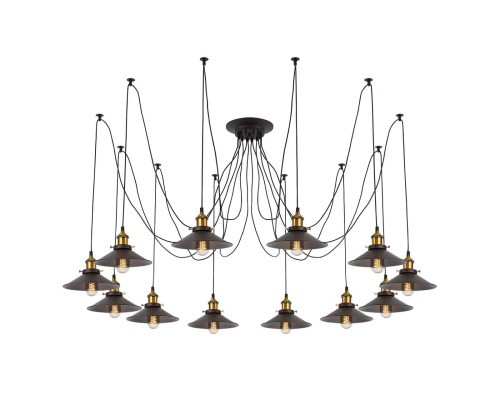 Люстра лофт Citilux CL451121 Эдисон Венге + Бронза