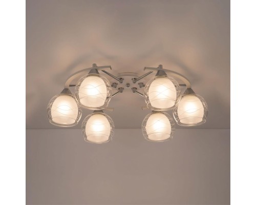 Потолочная люстра Citilux CL157161 Буги Белая+Хром