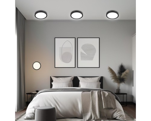 CL738121N Бейсик Черный Св-к Накл. LED 12W*4000K