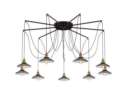 Люстра лофт Citilux CL451291 Эдисон 6 Венге + Бронза