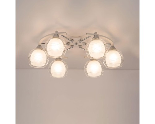 Потолочная люстра Citilux CL157161 Буги Белая+Хром