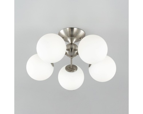 CL102154 Томми Хром Мат.+ Белый Св-к Люстра