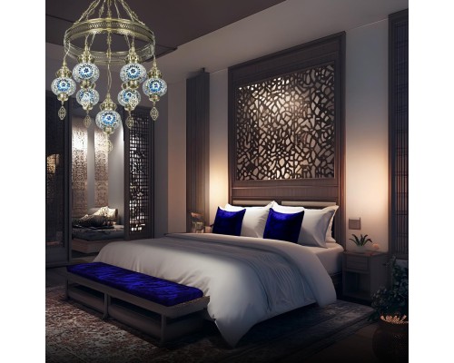 CL419166 Каир Мозаика Синяя Люстра