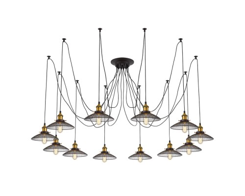 Люстра лофт Citilux CL451121 Эдисон Венге + Бронза