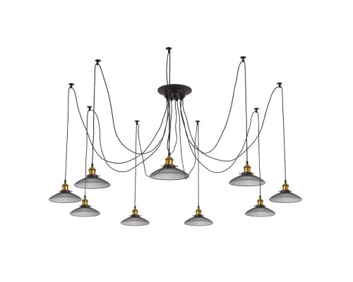 Люстра лофт Citilux CL451091 Эдисон 6 Венге + Бронза