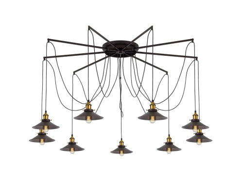 Люстра лофт Citilux CL451291 Эдисон 6 Венге + Бронза